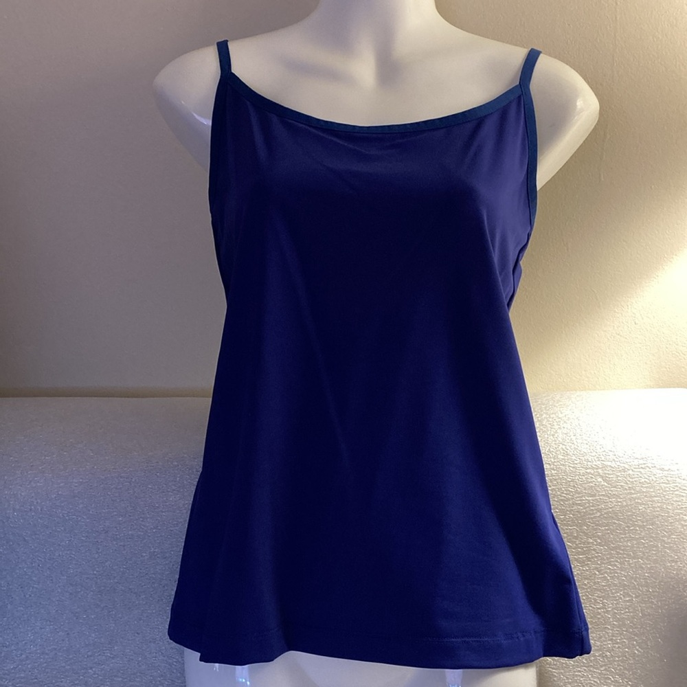 NWOT - Laura Navy Blue Stretch Camisole & Adjustable Spaghetti Straps - Sz L